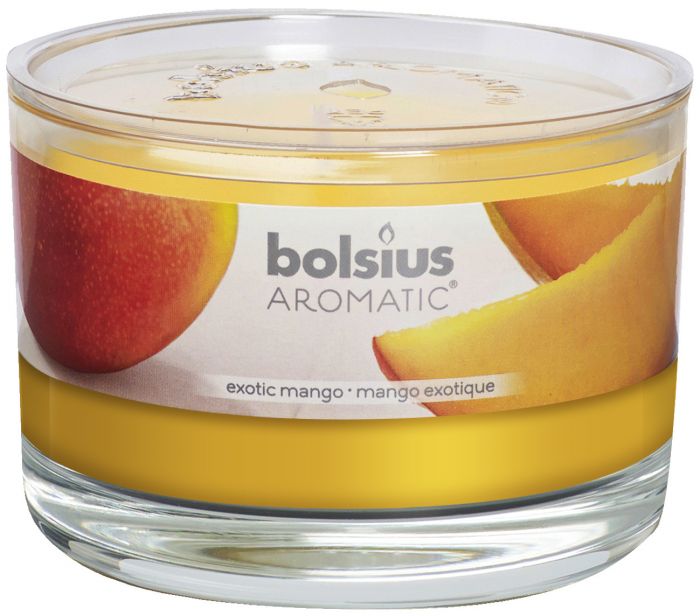 Presentator Ru India Bolsius, Bolsius Flat Glass 63/90 Exotic Mango
