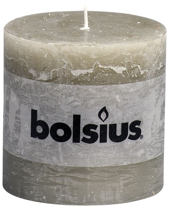 Bolsius Regular Textured Pillar Candle in Slate Grey