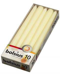 Bolsius, Bolsius Table Candle Box 10 Pcs 245/24 Ivory