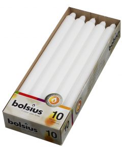 Bolsius, Bolsius Table Candle 10 Pcs Box 290/22 White
