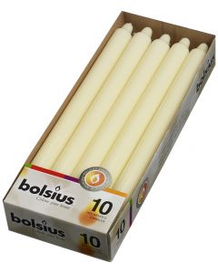 Bolsius, Bolsius Table Candle 10 Pcs Box 290/22 Ivory