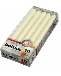 Bolsius, Bolsius Table Candle 10 Pcs Box 230/20 Ivory