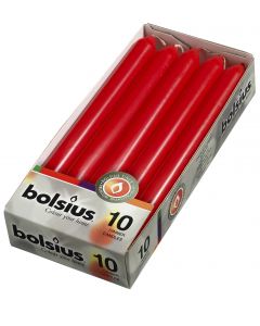 Bolsius, Bolsius Table Candle 10 Pcs Box 230/20 Red
