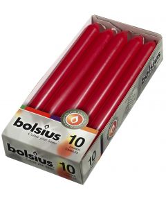 Bolsius, Bolsius Table Candle 10 Pcs Box 230/20 Wine Red