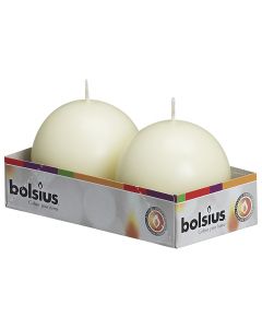 Bolsius, Bolsius Ball Candles 70 Mm Tray  2 Pcs Ivory