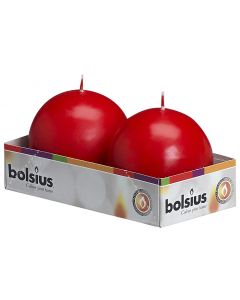 Bolsius, Bolsius Ball Candles 70 Mm Tray  2 Pcs Red