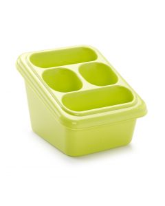 Plastic Forte, Cutlery Drainer With Tray - Green