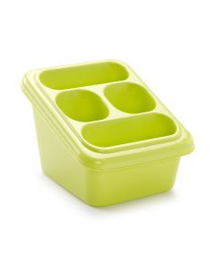 Plastic Forte, Cutlery Drainer With Tray - Green