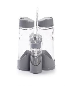 Plastic Forte, Cruet Stand (oil, Vinegar, Salt & Pepper) - Silver
