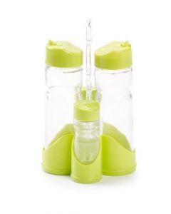Plastic Forte, Cruet Stand (oil, Vinegar, Salt & Pepper) - Green