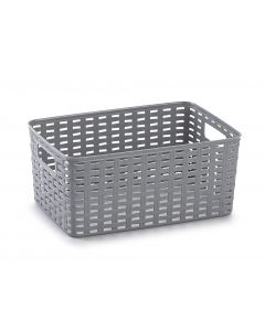 Plastic Forte, Basket Wicker - Silver