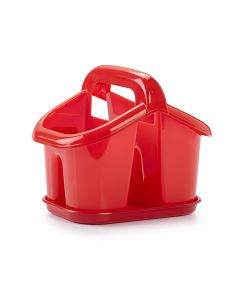 Plastic Forte, Cutlery Drainer With Handle & Tray - Red