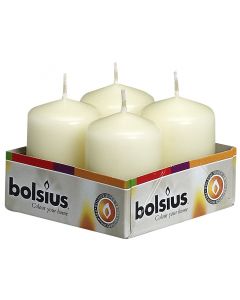 Bolsius, Bolsius Pillar Candles 60/40 Tray 4 Pcs Ivory