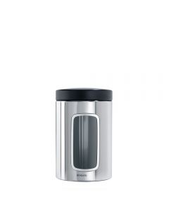 Brabantia, Window Canister, 1.4 Litre - Brilliant Steel