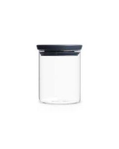 Brabantia, Stackable Glass Jar, 0.6 Litre - Dark Grey