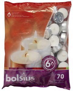 Bolsius, Bolsius Tealight Bag 70 Pcs 6 Hrs White
