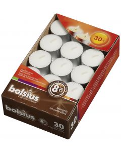 Bolsius, Bolsius Tealight Box 30 Pcs 8 Hrs White