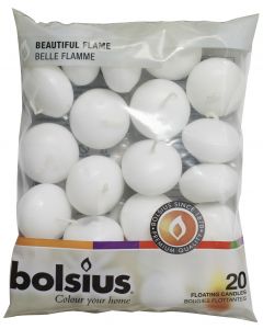 Bolsius, Bolsius Floating Candle Bag 20 Pcs White