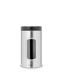 Brabantia, Window Canister, 1.7 Litre - Matt Steel Fingerprin