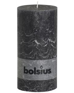 Bolsius, Bolsius Xxl Rustic Pillar Candle 200/100 Anthcite