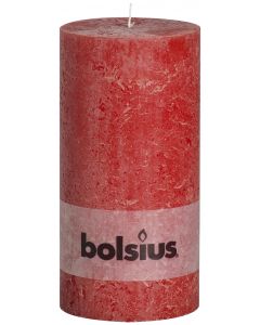Bolsius, Bolsius Xxl Rustic Pillar Candle 100/100 Red