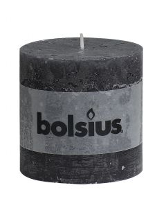 Bolsius, Bolsius Xxl Rustic Pillar Candle 100/100 Anthracit