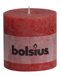 Bolsius, Bolsius Xxl Rustic Pillar Candle 100/100 Red
