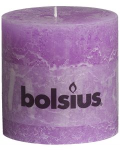 Bolsius, Bolsius Xxl Rustic Pillar Candle 100/100 Lilac