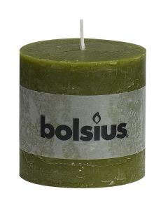 Bolsius, Bolsius Xxl Rustic Pillar Candle 100/100 Olive Gre