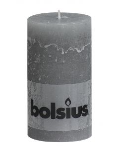 Bolsius, Bolsius Rustic Pillar Candle 130/68 Light Grey