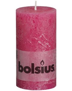Bolsius, Bolsius Rustic Pillar Candle 130/68 Fuchsia