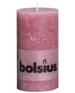 Bolsius, Bolsius Rustic Pillar Candle 130/68 Old Pink