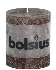 Bolsius, Bolsius Rustic Pillar Candle 80/68 Chocolate Brown