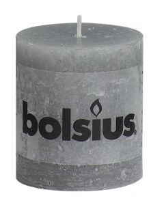 Bolsius, Bolsius Rustic Pillar Candle 80/68 Light Grey