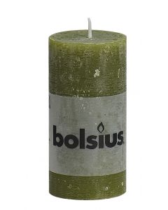Bolsius, Bolsius Rustic Pillar Candle 100/50 Olive Green