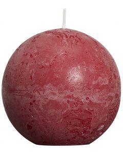 Bolsius, Bolsius Rustic Ball Candle 80 Mm Wine Red